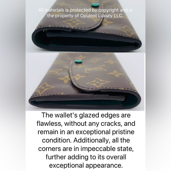 168 Louis Vuitton Monogram Emily Green Wallet - Picture 5 of 8